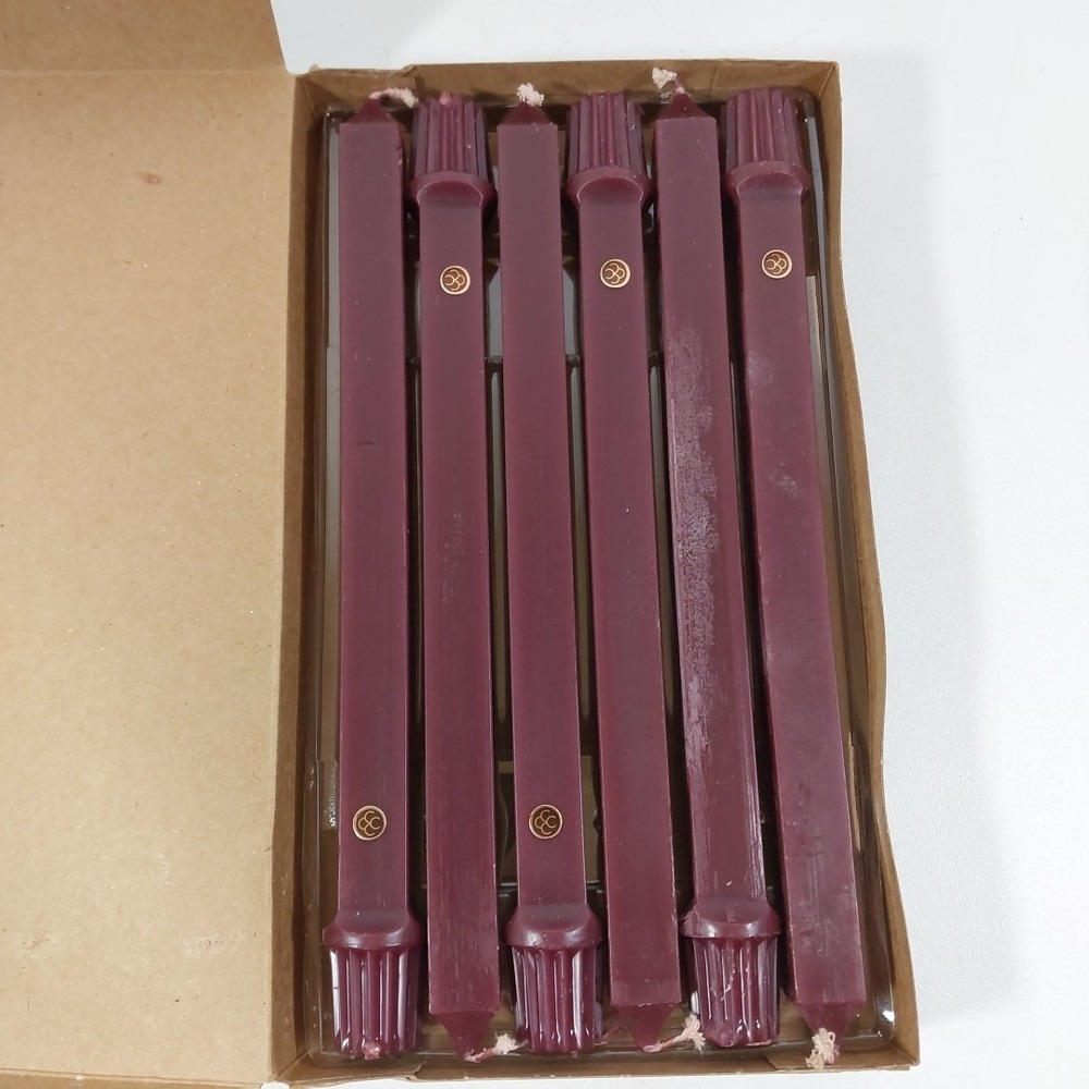Partylite 6 pack Unscented 10" Dinner Candles Mulberry D4028